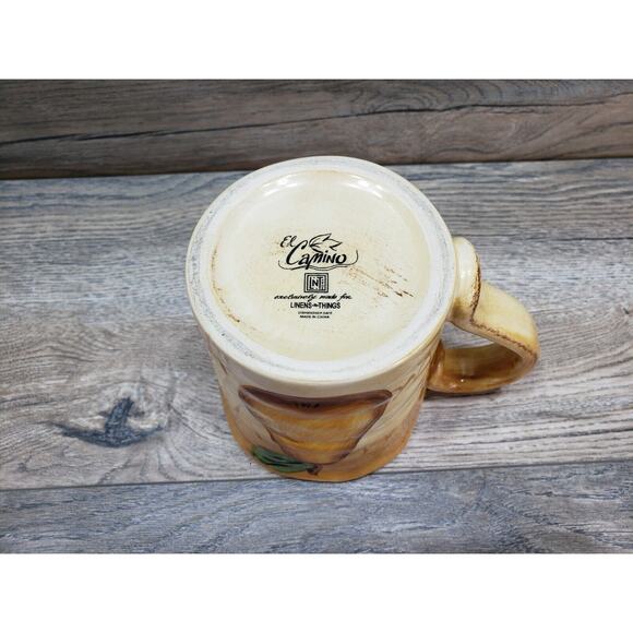 El Camino Linens N Things Pear Oversized Coffee Mug Cup Hand Painted - Picture 9 of 10